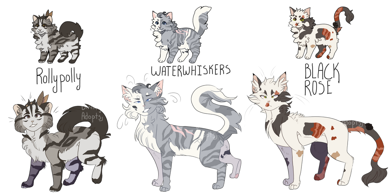 3$ warrior cat adoptables by DualityControl -- Fur Affinity [dot] net