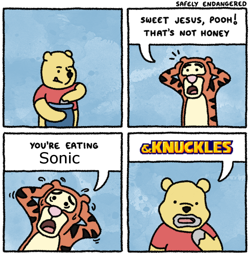 Pooh Eats Sonic And Knuckles?