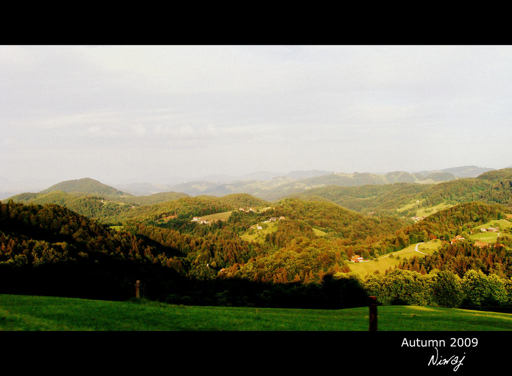 Hills in green