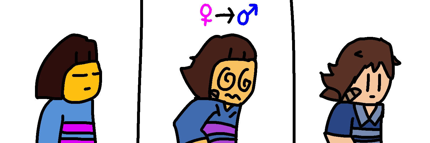 Frisk into Gregory FTM/TG by MegalosaurusStudios on DeviantArt