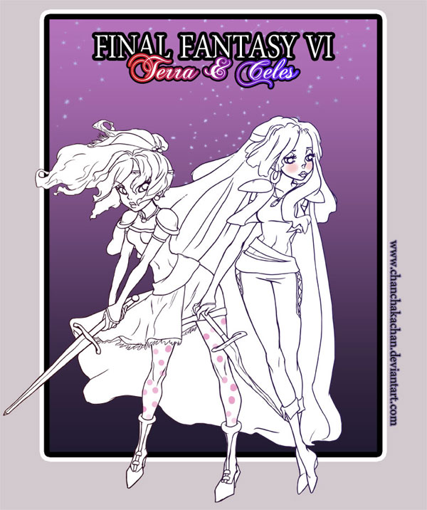 FFVI - Fire and Ice Lineart