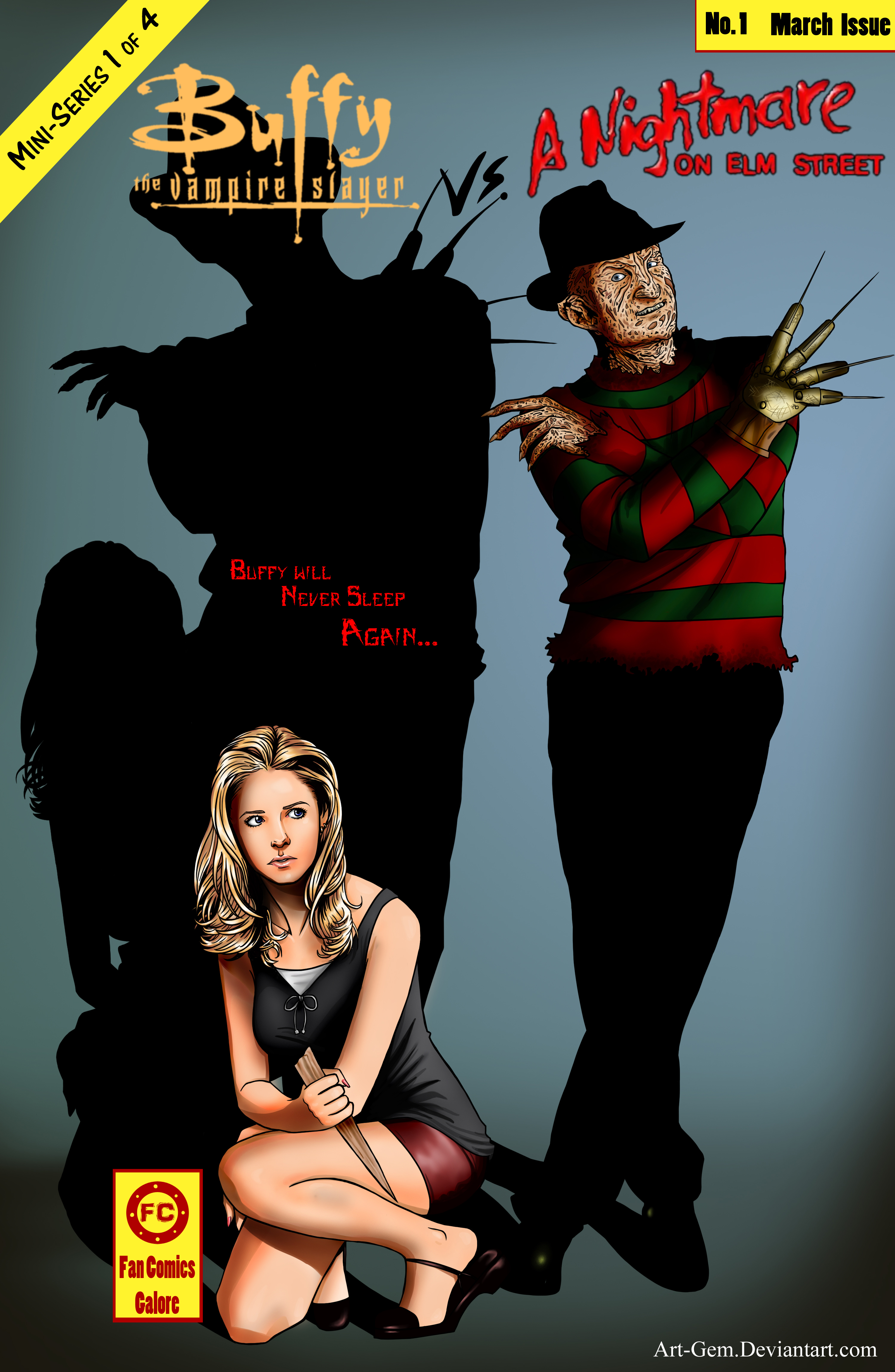 Buffy/Freddy crossover comic no.1 cover + Extra