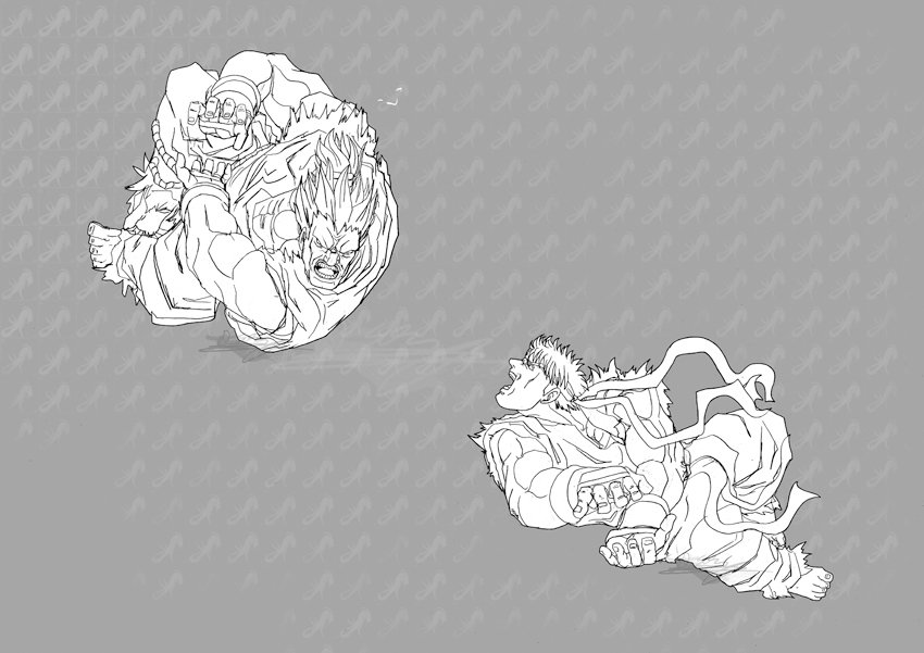 Ryu versus Akuma Lineart