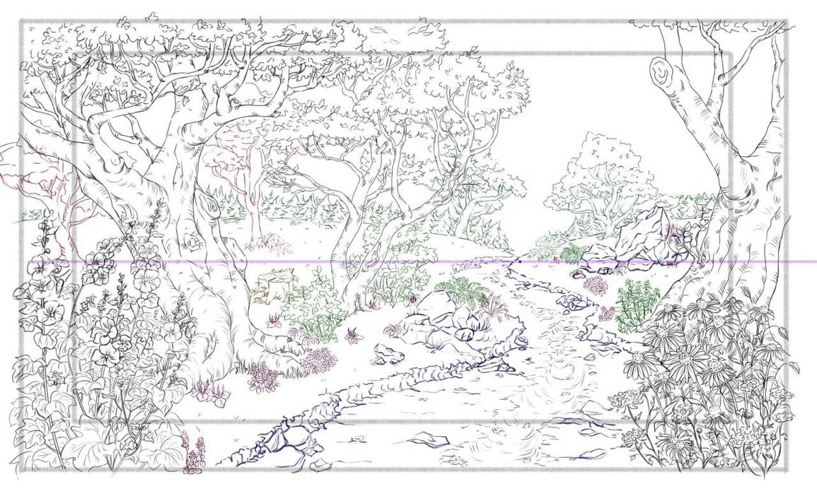 Unfinished forest layout by MartaOgon on DeviantArt