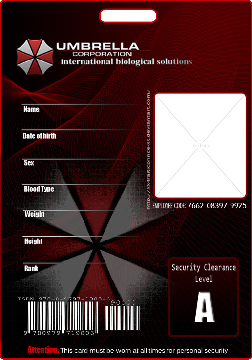 Umbrella Corp ID – Commissioned Credentials