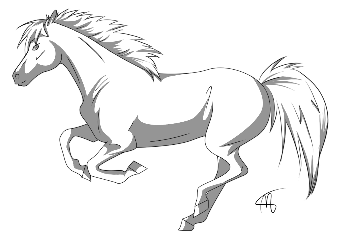 FREE horse lineart + shading