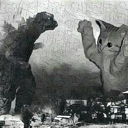 Godzilla Cat Godzilla VS Cat by Japanesepopcornjuice on DeviantArt