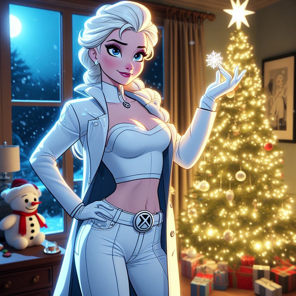 Elsa Frost decorates a Christmas tree by WhatIfFiction on DeviantArt