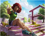 summer in the city color by DawnElaineDarkwood