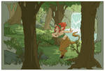 satyr in the forrest by schmoedraws