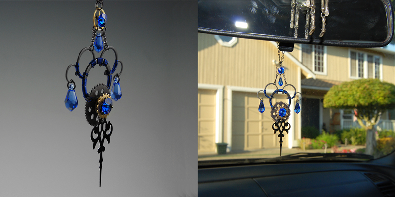 Blue Steampunk Sun Catcher- SOLD