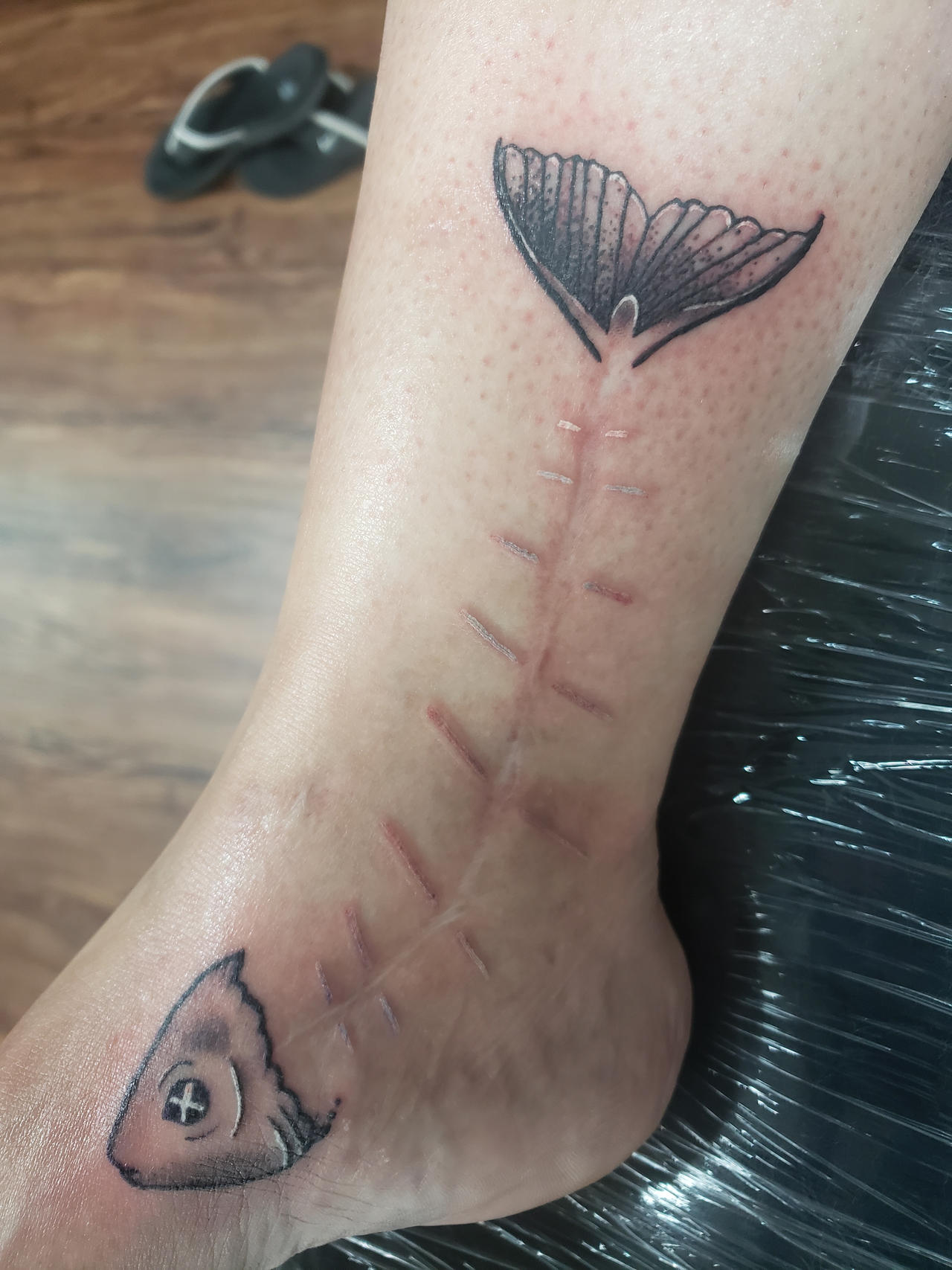 Fish/Scar Cover Up Tattoo by hayleevroman on DeviantArt