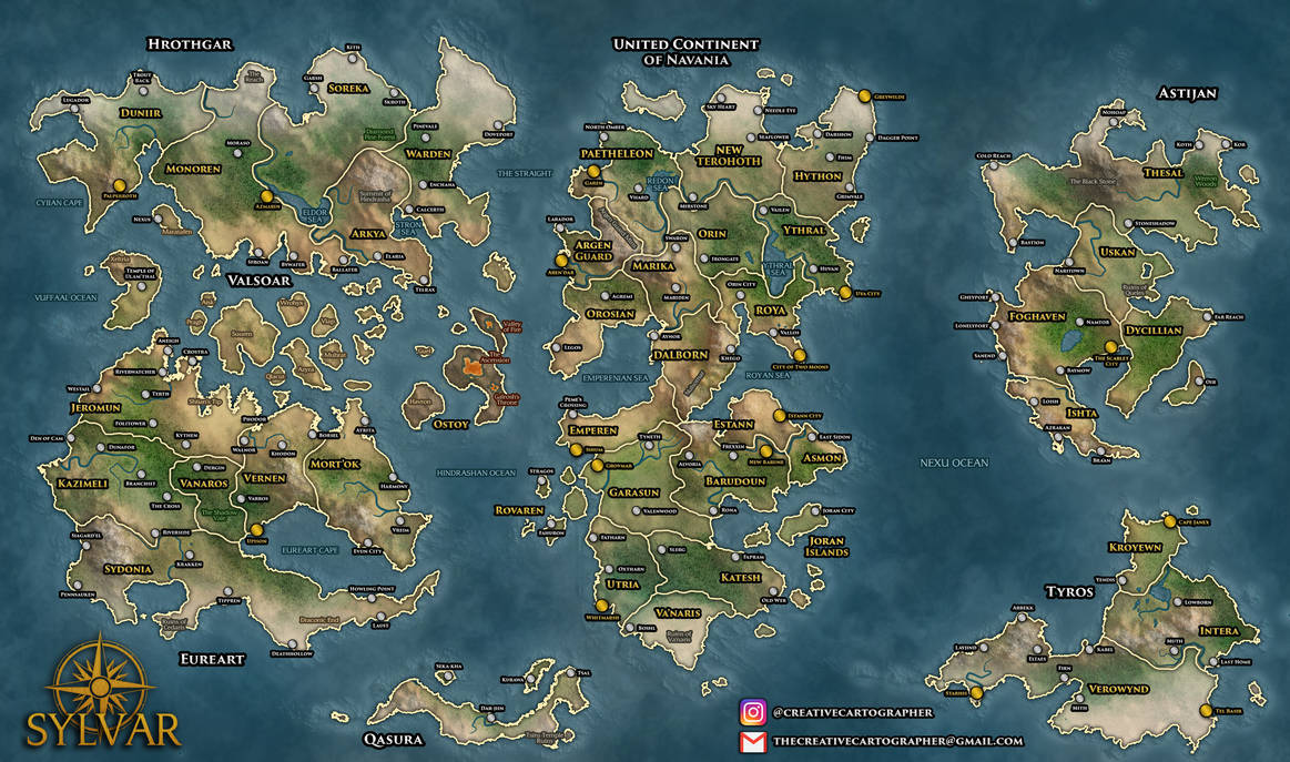Missioned Fantasy World Map 2 Sylvar By DevynnHageman