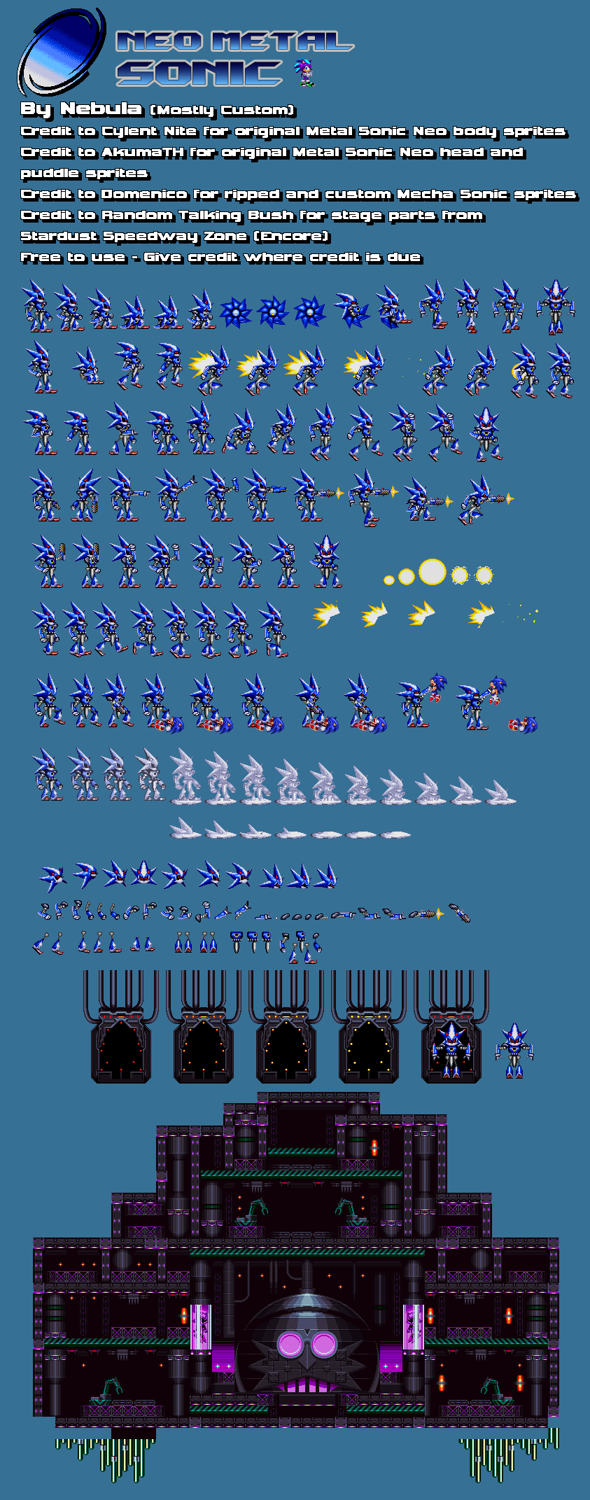 Metal Sonic sprite sheet remake by Metalsonicomaewa on DeviantArt