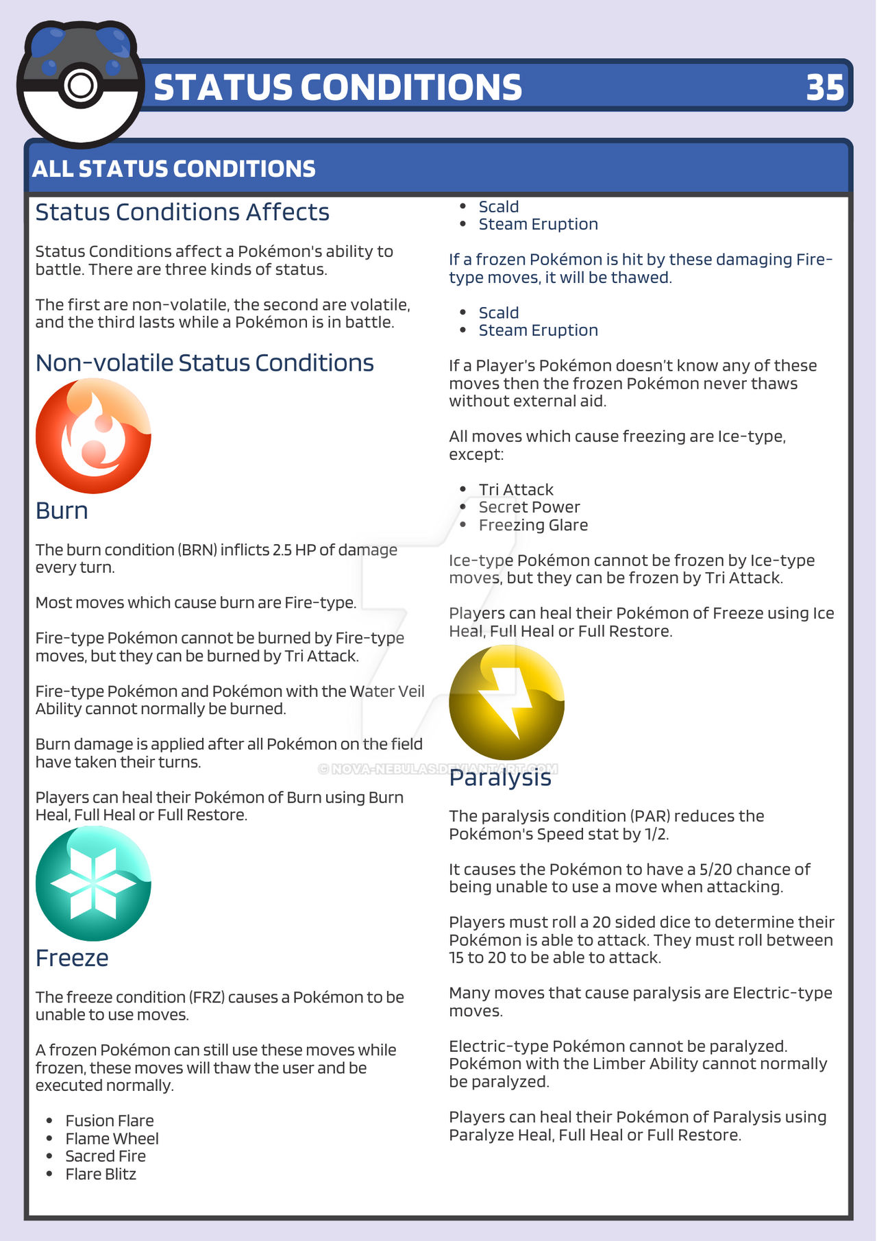 Pokemon Status Conditions at Zane Wylde blog