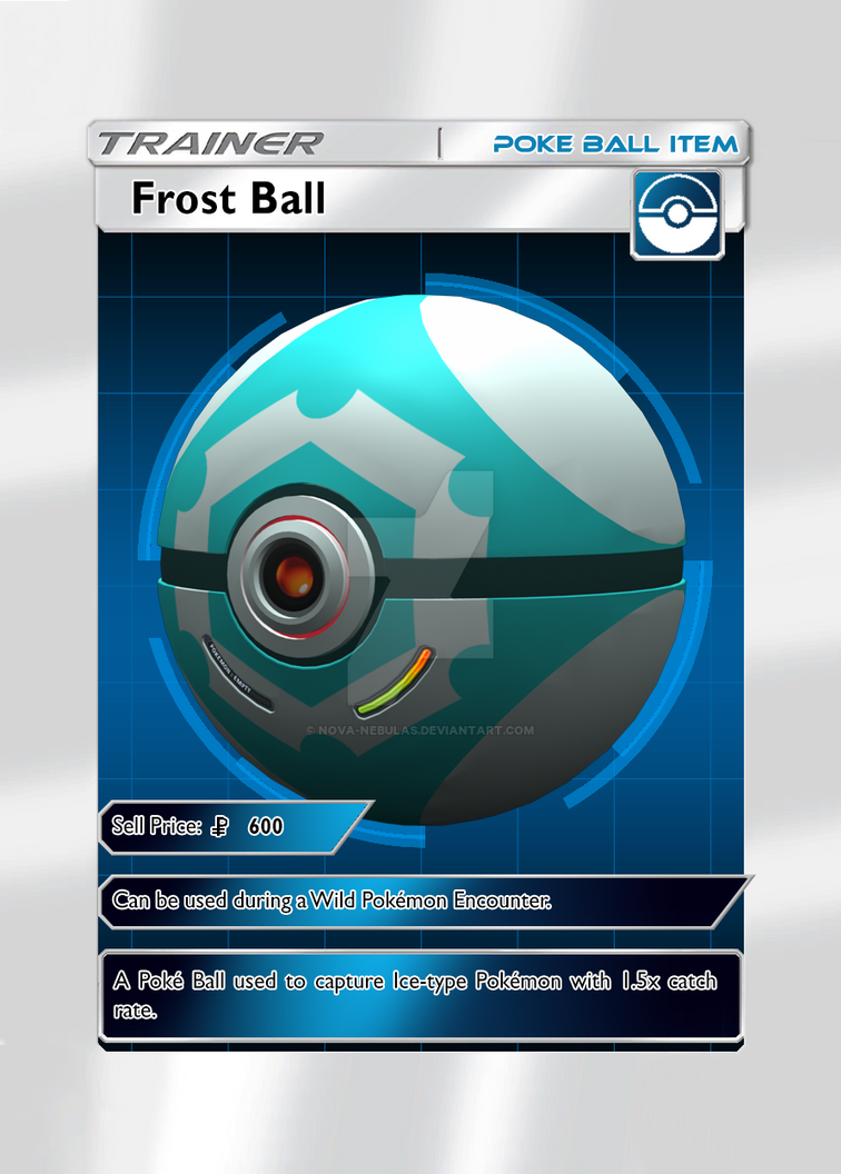 Poke Ball Item Card - Frost Ball by Nova-Nebulas on DeviantArt