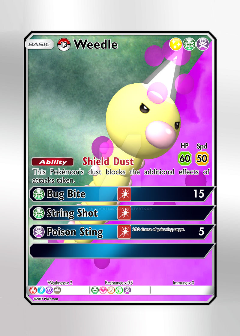 shiny weedle pokemon card 1st edition reverse holo shiny weedle pokemon card