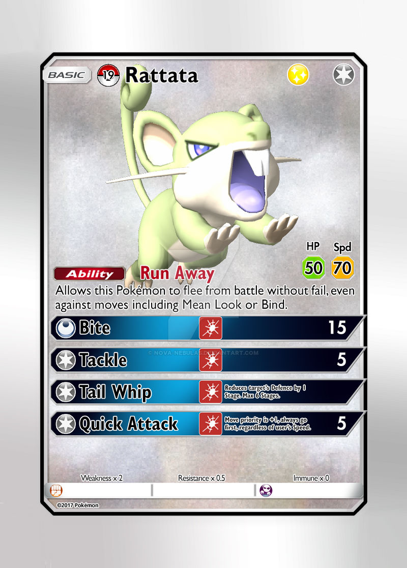 Pokemon Card - #19 Rattata Shiny by Nova-Nebulas on DeviantArt