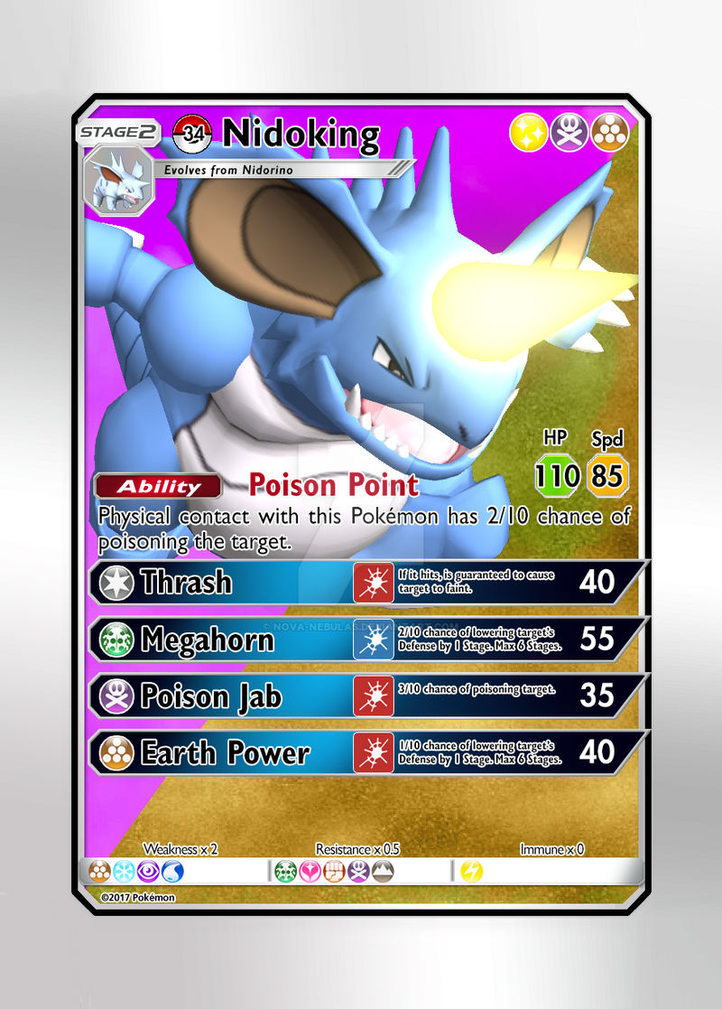Pokemon Card - #34 Nidoking Shiny by Nova-Nebulas on DeviantArt Pokemon Card - #34 Nidoking Shiny by Nova-Nebulas on DeviantArt