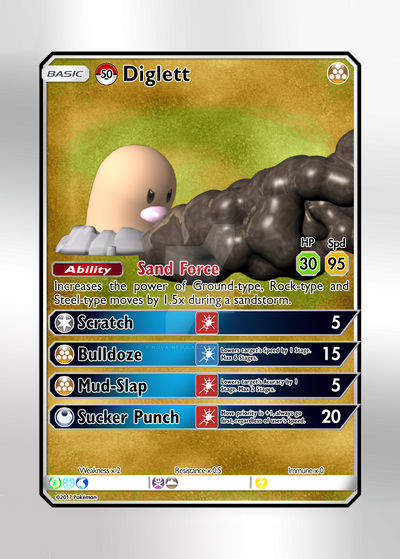 Pokemon Card - #50 Diglett by Nova-Nebulas on DeviantArt