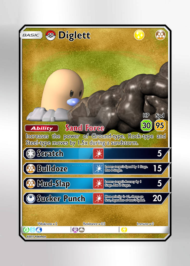Diglet Candy Pokemon Card - #50 Diglett Shiny by Nova-Nebulas on DeviantArt