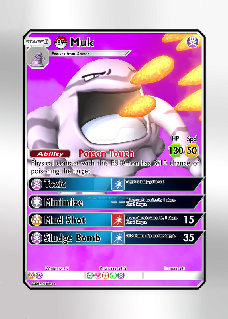 Pokemon Card - #89 Muk by Nova-Nebulas on DeviantArt Pokemon Card - #89 Muk by Nova-Nebulas on DeviantArt