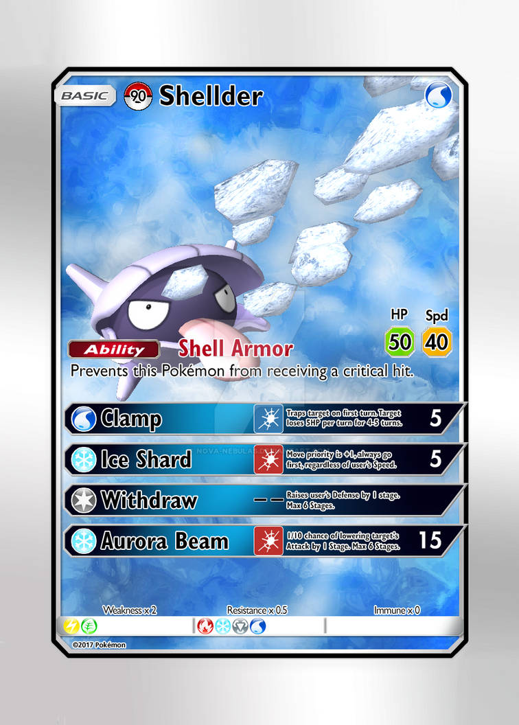 Pokemon Card - #90 Shellder by Nova-Nebulas on DeviantArt