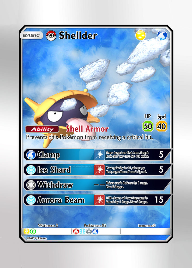 Shiny Shellder Card Pokemon Card - #90 Shellder Shiny by Nova-Nebulas on DeviantArt