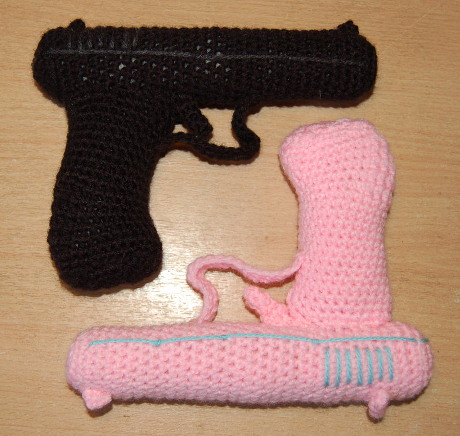 Crocheted Gun Pistol Gun Crochet Amigurumi by RuthNorbury on DeviantArt