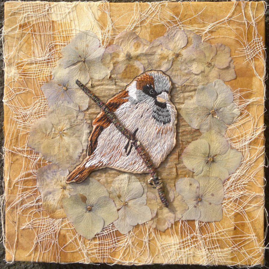 Sparrow Embroidery By Ruth Norbury by RuthNorbury Sparrow Embroidery By Ruth Norbury by RuthNorbury