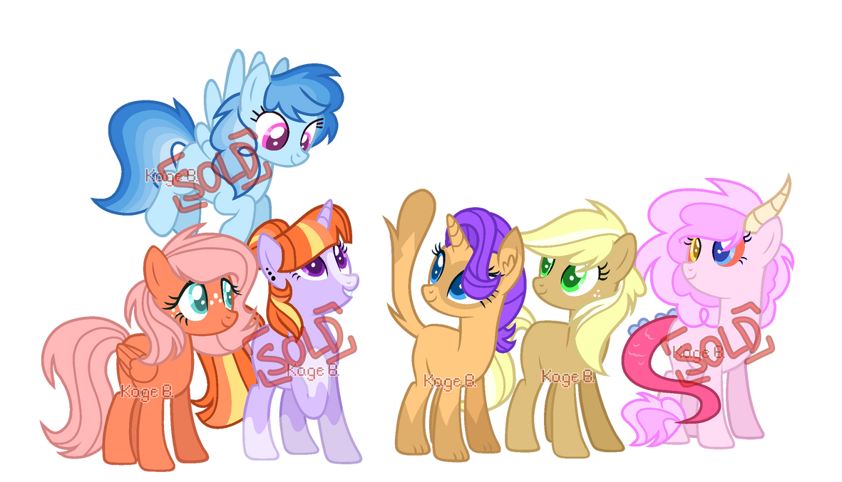 Mane 6 ship adopts(3/6 Open) by Tsukikage-Bloodrage on DeviantArt