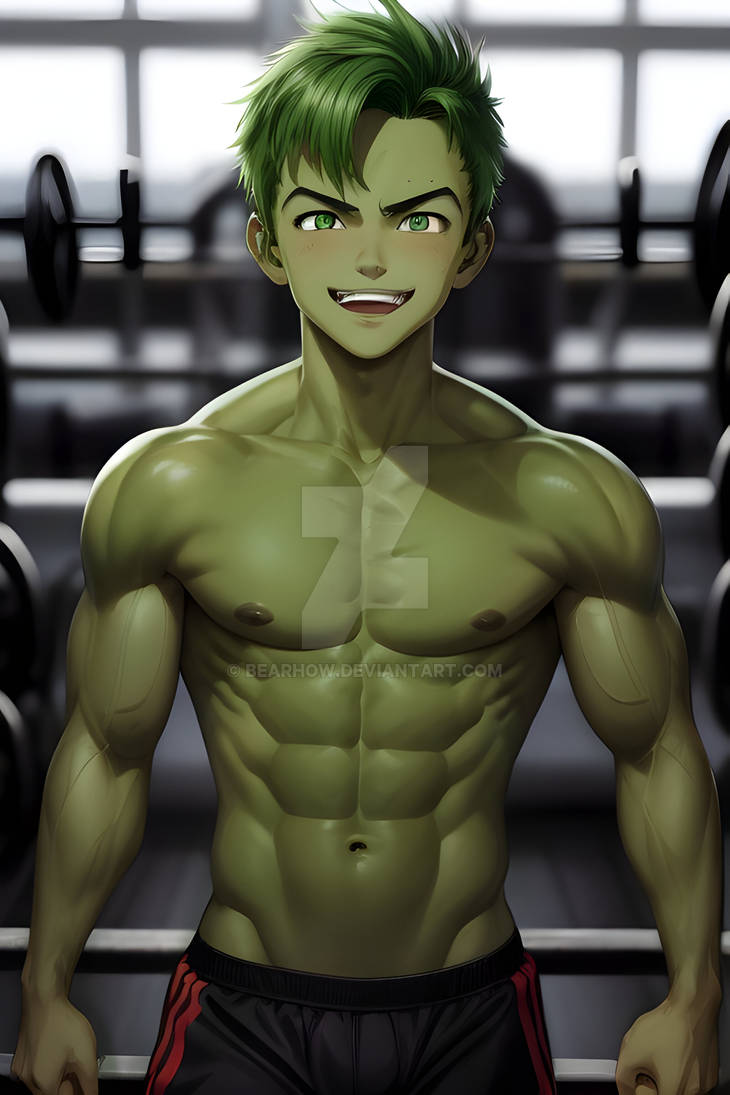 Beast Boy at the gym 004 by bearhow on DeviantArt