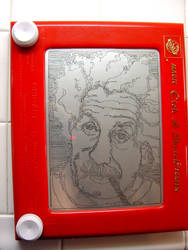 Albert Einstein Etch-a-Sketch