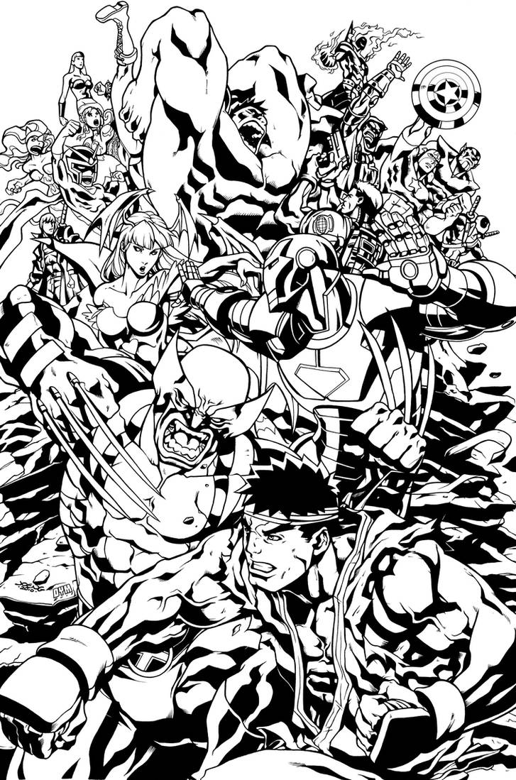 Capcom Coloring Drawing MARVEL vs CAPCOM 3 by dymartgd on DeviantArt