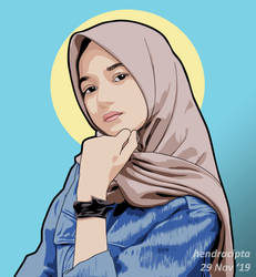 Vector Hijab Girl