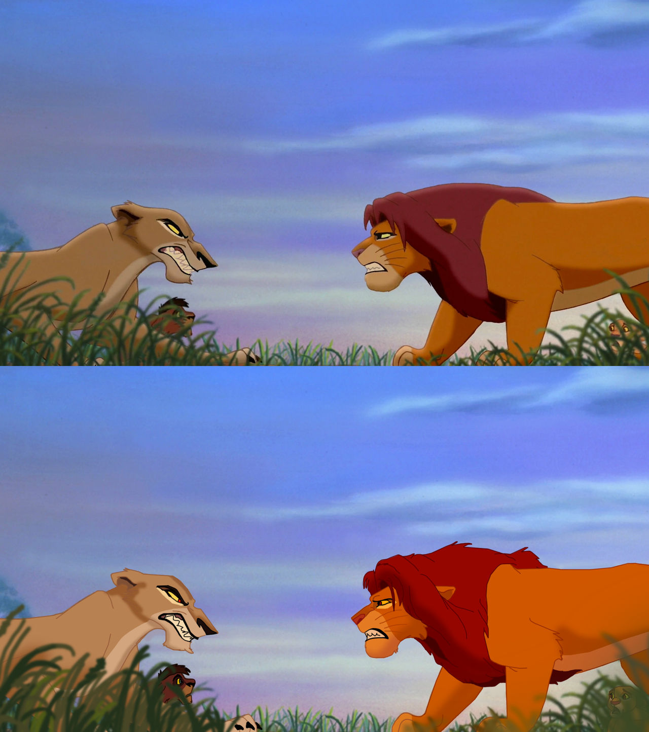 Simba's Pride Redraw: Confrontation by Hyzenthlay-Rose on DeviantArt