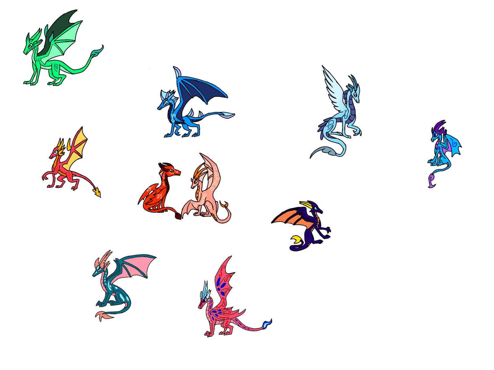 Sub-adult dragons with markings by DusklightZeta on DeviantArt