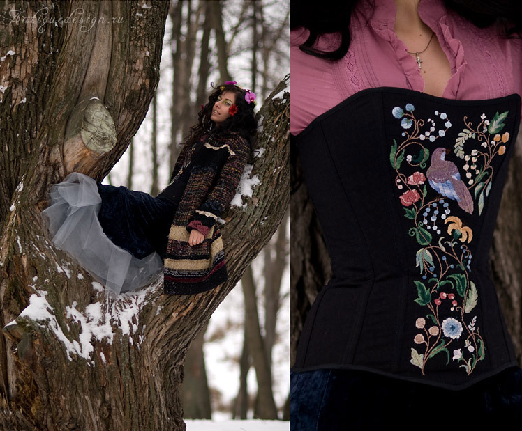 Embroidered black corset 02 by antiquecameo on DeviantArt