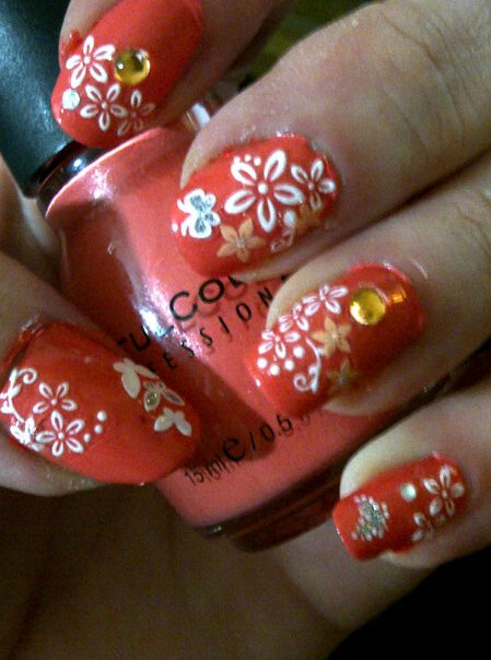 Nailartcoralflower