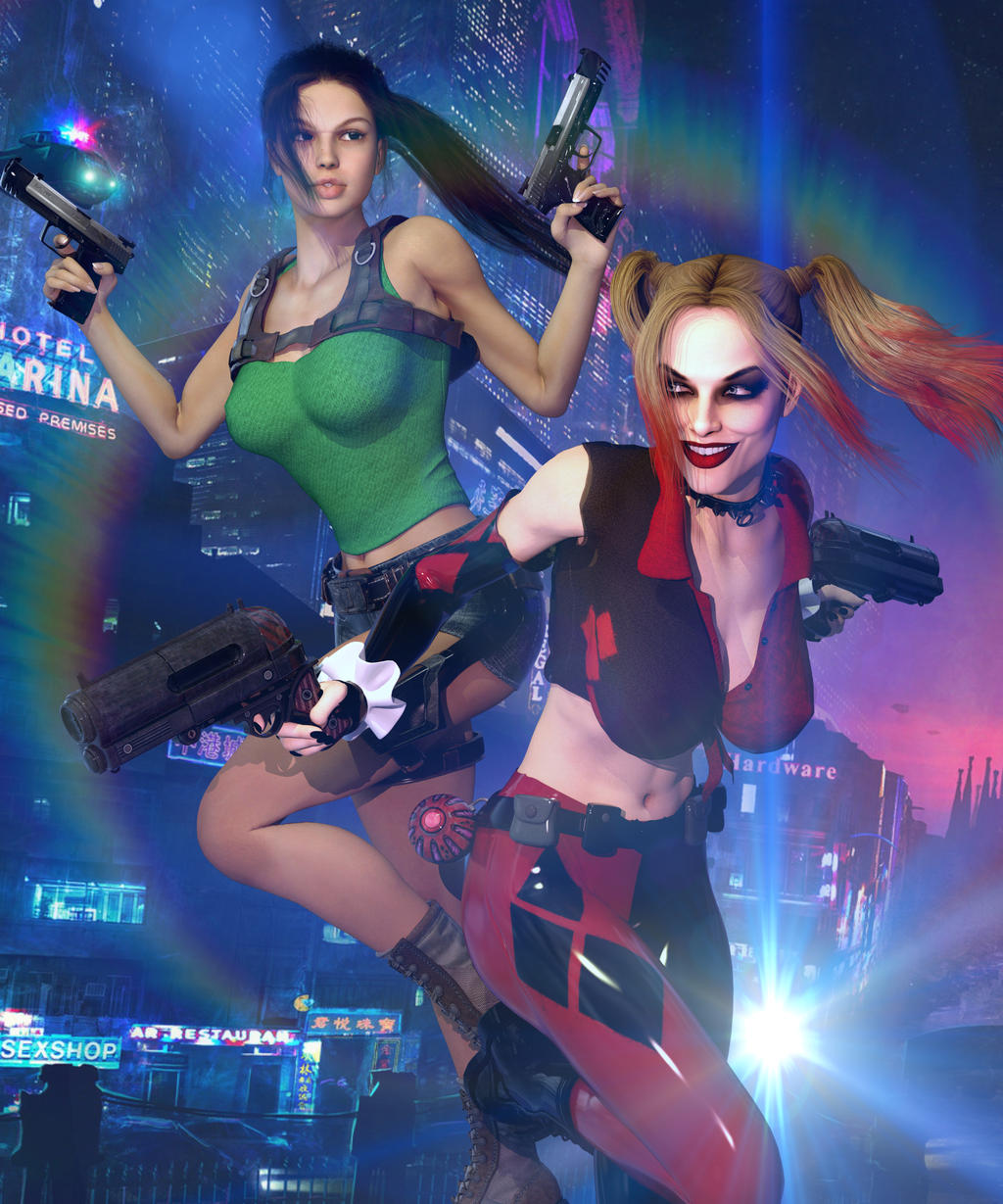 Crossover Harley Quinn And Lara Croft By Zulubean On Deviantart
