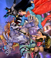 Doomsday vs Wonder Woman / Superman / Batman