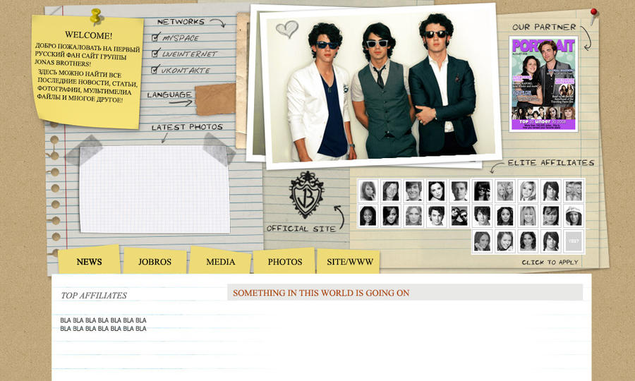 Jonas brothers wordpress layout