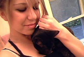 Me and my kitten,Blackie