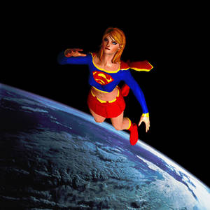 Supergirl on patrol