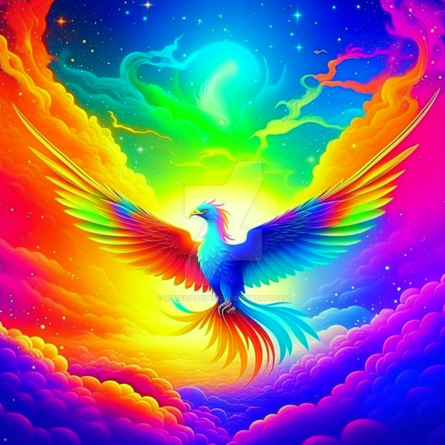 Bird On Rambow Rainbow Bird by MilesAIandDesign on DeviantArt