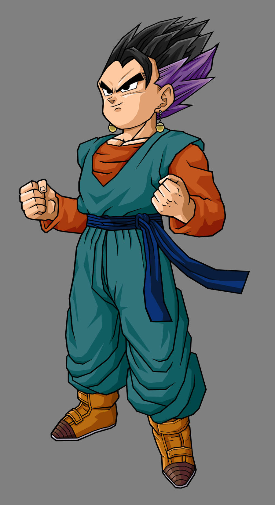 ...in this part we try out the hypothetical potara fusion between trunks an...