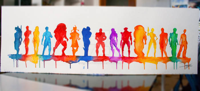 ORIGINAL Watercolour fan art: Band of Mass Effect