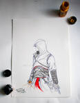 Assassin`s Creed Fan ArtInkTober Day 31 - Assassin by Shaya-Fury