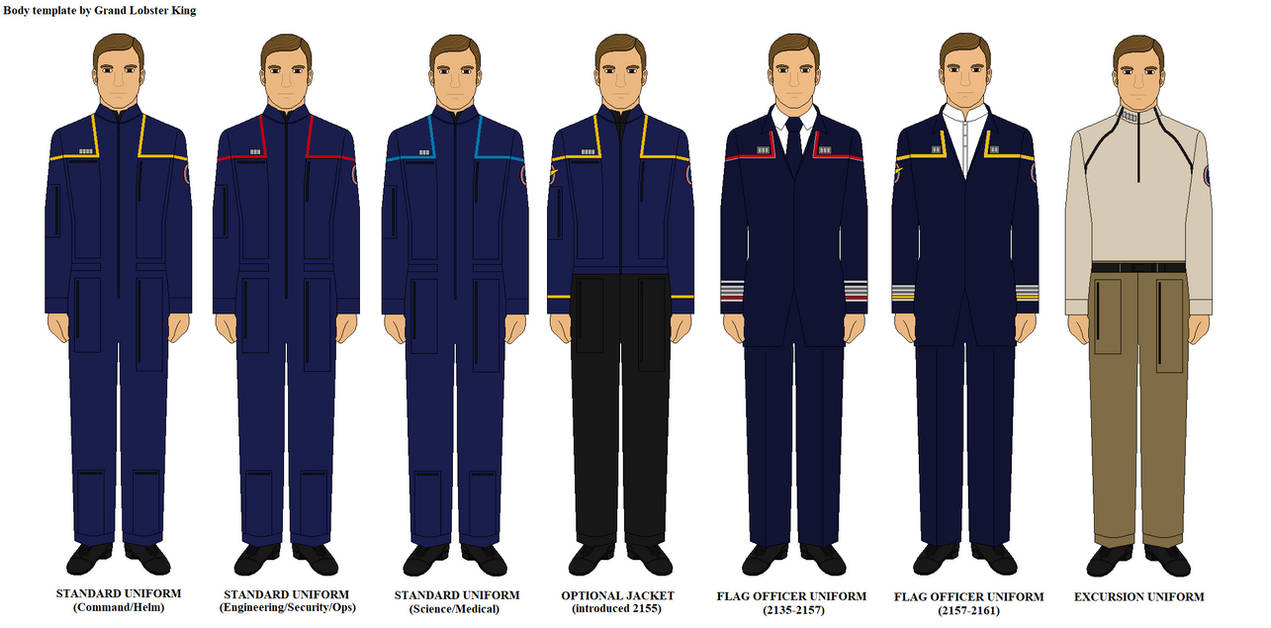 Starfleet Uniforms 2135-2161 by DarthRavager86 on DeviantArt