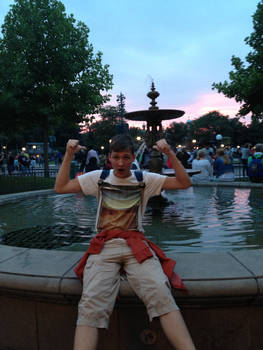 AJ by the Disney Fountain